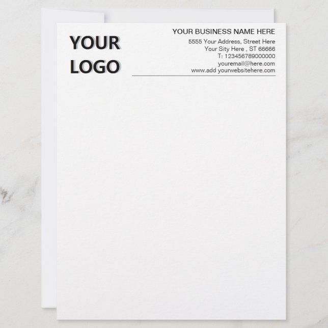 Letterhead with Name Logo Address Website E-mail (Front)