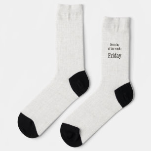 Lettering black on linen, Best day of the week Socks