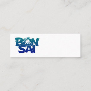Lettering 'BONSAI' with bonsai tree Mini Business Card