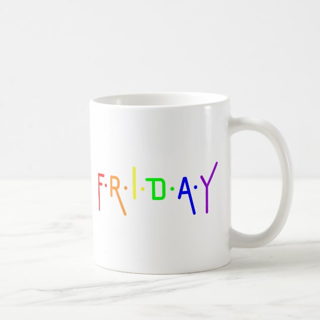 Lettering Design Friday in Rainbow Colours Coffee Mug (Right)