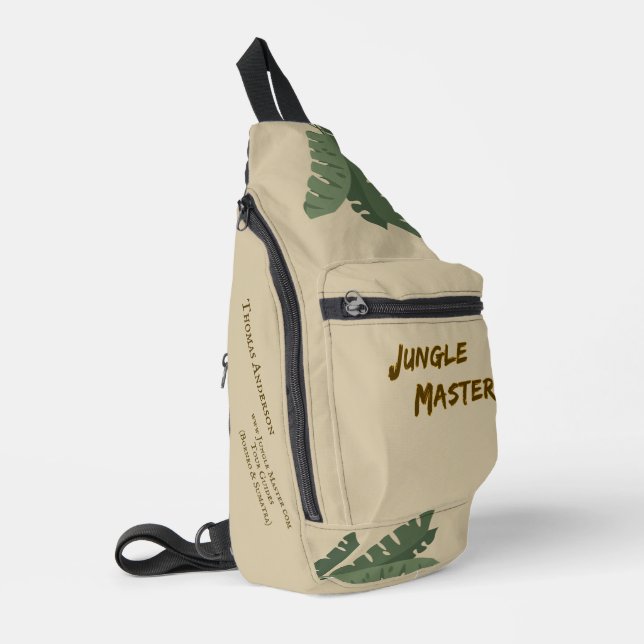 Lettering Design Jungle Master, brown, sand Sling Bag (Left Corner)