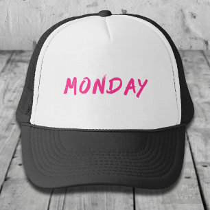 Lettering Design ‘Monday’ in Pink Trucker Hat