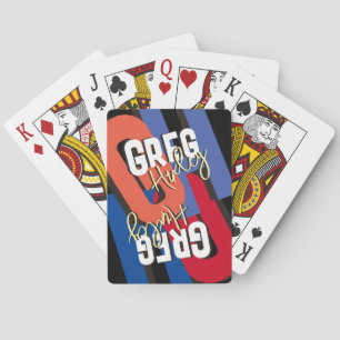 Lettering His Name in Style... bold monogram Playing Cards