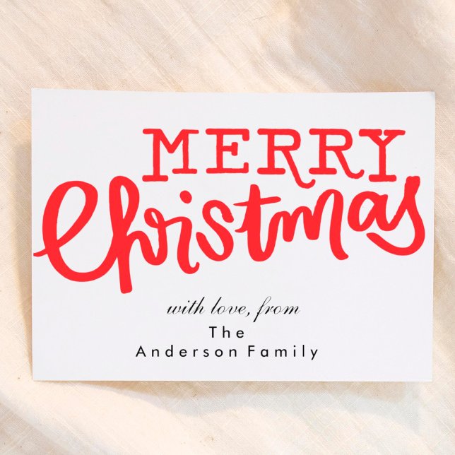 Lettering Merry Christmas Holiday Postcard (Creator Uploaded)
