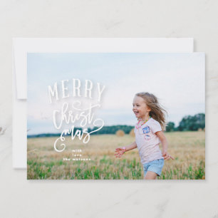 Lettering Merry Christmas Photo Holiday Card
