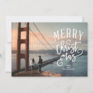 Lettering Merry Christmas Photo Holiday Card