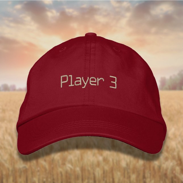 Lettering Player 3 in Beige Embroidered Hat (Creator Uploaded)