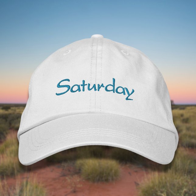 Lettering Saturday in California Blue Embroidered Hat (Creator Uploaded)