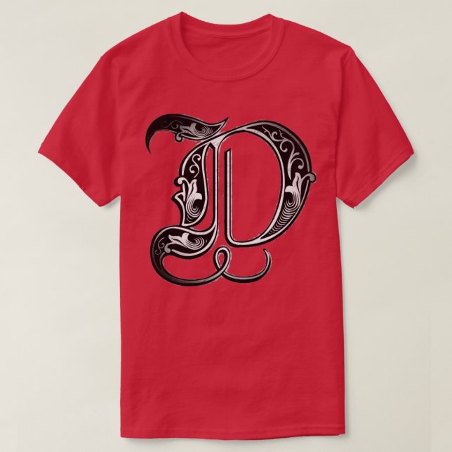 Lettering The Letter D Old English font  T-Shirt (Design Front)