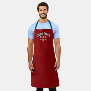 Letterman Christmas Crew Collegiate Family Name Apron