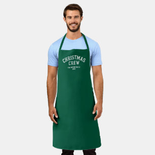 Letterman Christmas Crew Collegiate Family Name Apron