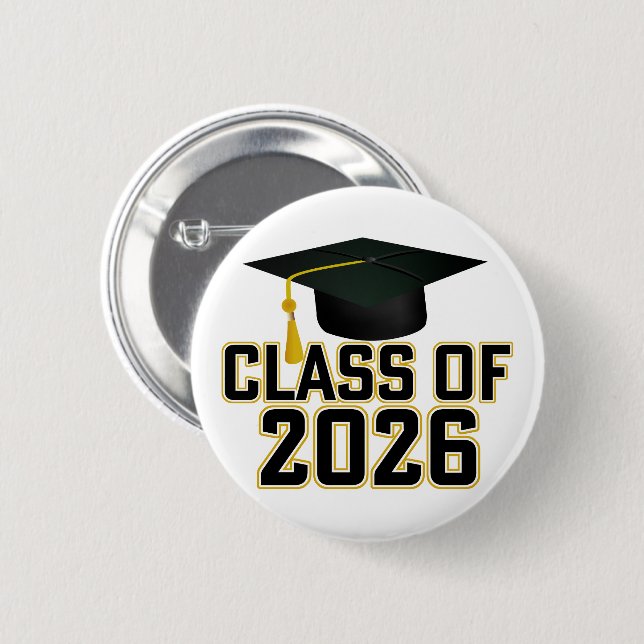 Letterman Class of 2026 Graduation 6 Cm Round Badge (Front & Back)