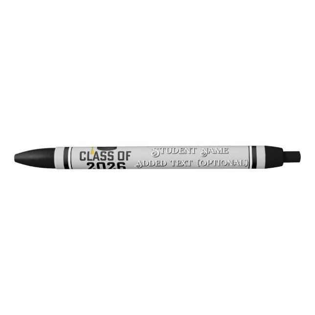 Letterman Class of 2026 Graduation  Black Ink Pen (Front)