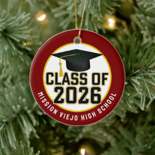 Letterman Class of 2026 Photo Graduation Ceramic Tree Decoration