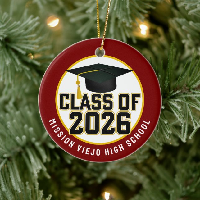 Letterman Class of 2026 Photo Graduation Ceramic Tree Decoration (Tree)