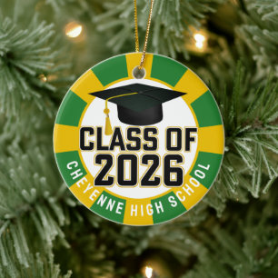 Letterman Class of 2026 Photo Graduation Ceramic Tree Decoration
