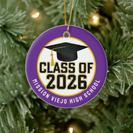 Letterman Class of 2026 Photo Graduation Ceramic Tree Decoration