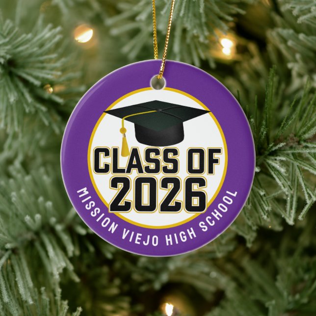 Letterman Class of 2026 Photo Graduation Ceramic Tree Decoration (Tree)