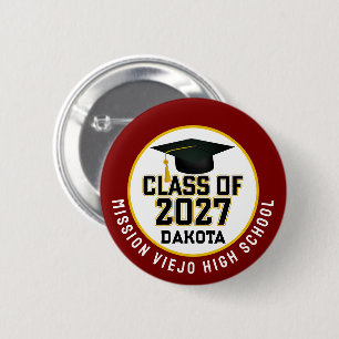 Letterman Class of 2027 Graduation 6 Cm Round Badge