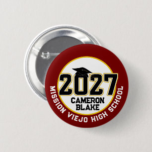Letterman Class of 2027 Graduation 6 Cm Round Badge
