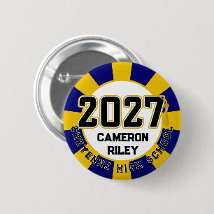 Letterman Class of 2027 Graduation 6 Cm Round Badge