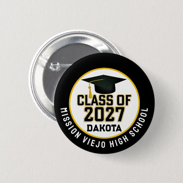 Letterman Class of 2027 Graduation 6 Cm Round Badge (Front & Back)