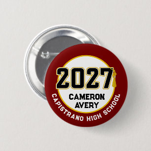 Letterman Class of 2027 Graduation 6 Cm Round Badge
