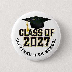 Letterman Class of 2027 Graduation 6 Cm Round Badge