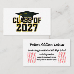 Letterman Class of 2027 Graduation Business Card