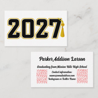 Letterman Class of 2027 Graduation Business Card