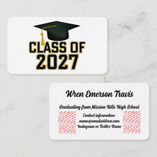 Letterman Class of 2027 Graduation Enclosure Card