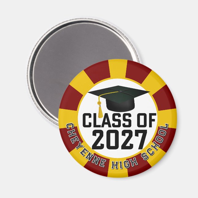 Letterman Class of 2027 Graduation Magnet (Front/Back)