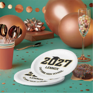 Letterman Class of 2027 Graduation Paper Plate