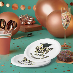 Letterman Class of 2027 Graduation Paper Plate