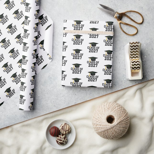 Letterman Class of 2027 Graduation Wrapping Paper (Crafts)