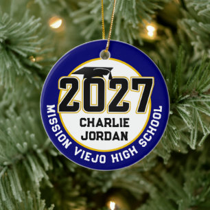 Letterman Class of 2027 Photo Graduation Ceramic Tree Decoration