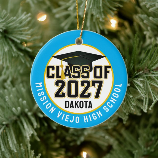 Letterman Class of 2027 Photo Graduation Ceramic Tree Decoration (Tree)