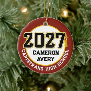 Letterman Class of 2027 Photo Graduation Ceramic Tree Decoration