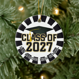 Letterman Class of 2027 Photo Graduation Ceramic Tree Decoration