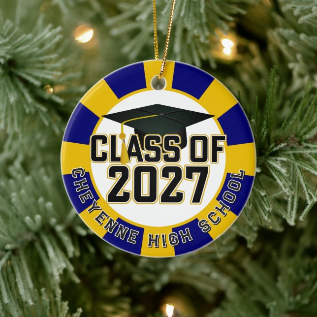 Letterman Class of 2027 Photo Graduation Ceramic Tree Decoration (Tree)