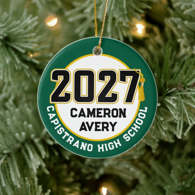 Letterman Class of 2027 Photo Graduation Ceramic Tree Decoration (Tree)