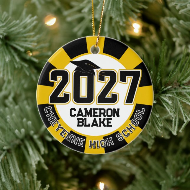 Letterman Class of 2027 Photo Graduation Ceramic Tree Decoration (Tree)