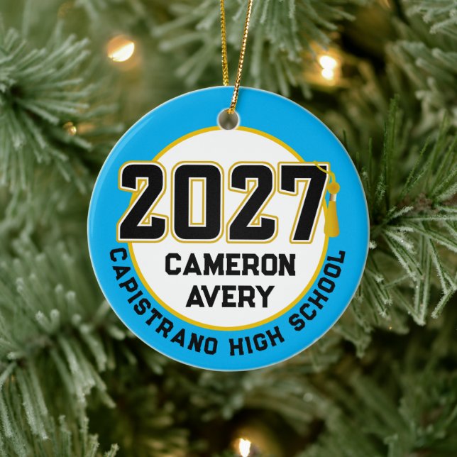 Letterman Class of 2027 Photo Graduation Ceramic Tree Decoration (Tree)