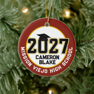 Letterman Class of 2027 Photo Graduation Ceramic Tree Decoration