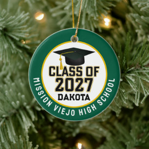 Letterman Class of 2027 Photo Graduation Ceramic Tree Decoration