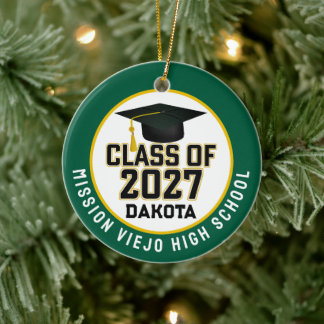 Letterman Class of 2027 Photo Graduation Ceramic Tree Decoration