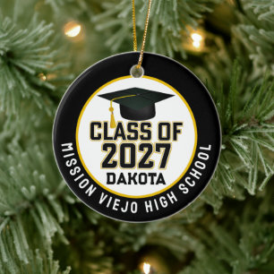 Letterman Class of 2027 Photo Graduation Ceramic Tree Decoration
