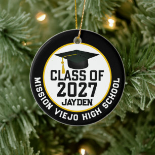 Letterman Class of 2027 Photo Graduation Ceramic Tree Decoration
