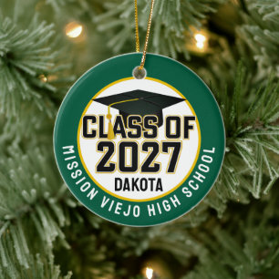 Letterman Class of 2027 Photo Graduation Ceramic Tree Decoration