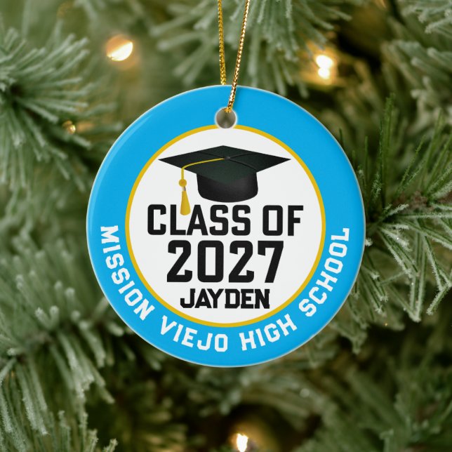 Letterman Class of 2027 Photo Graduation Ceramic Tree Decoration (Tree)